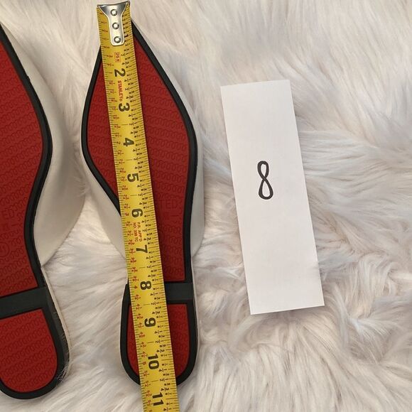 Riveted Off White Crème Gold Pointed Toe Flat Mules Shoes - Picture 12 of 16